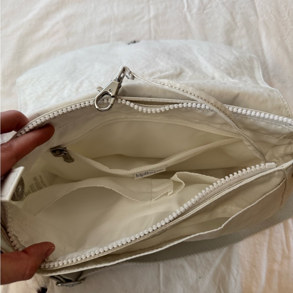 Kipling Light Gray/ Off-white Crossbody Bag with Charm - Picture 8 of 14